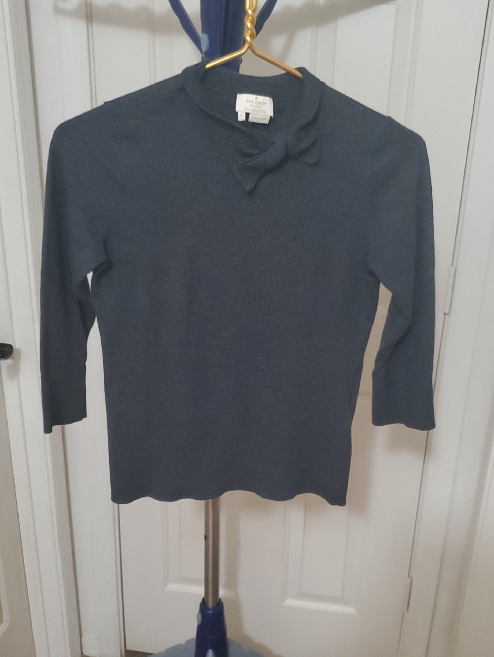 kate spade navy bow collar sweater top